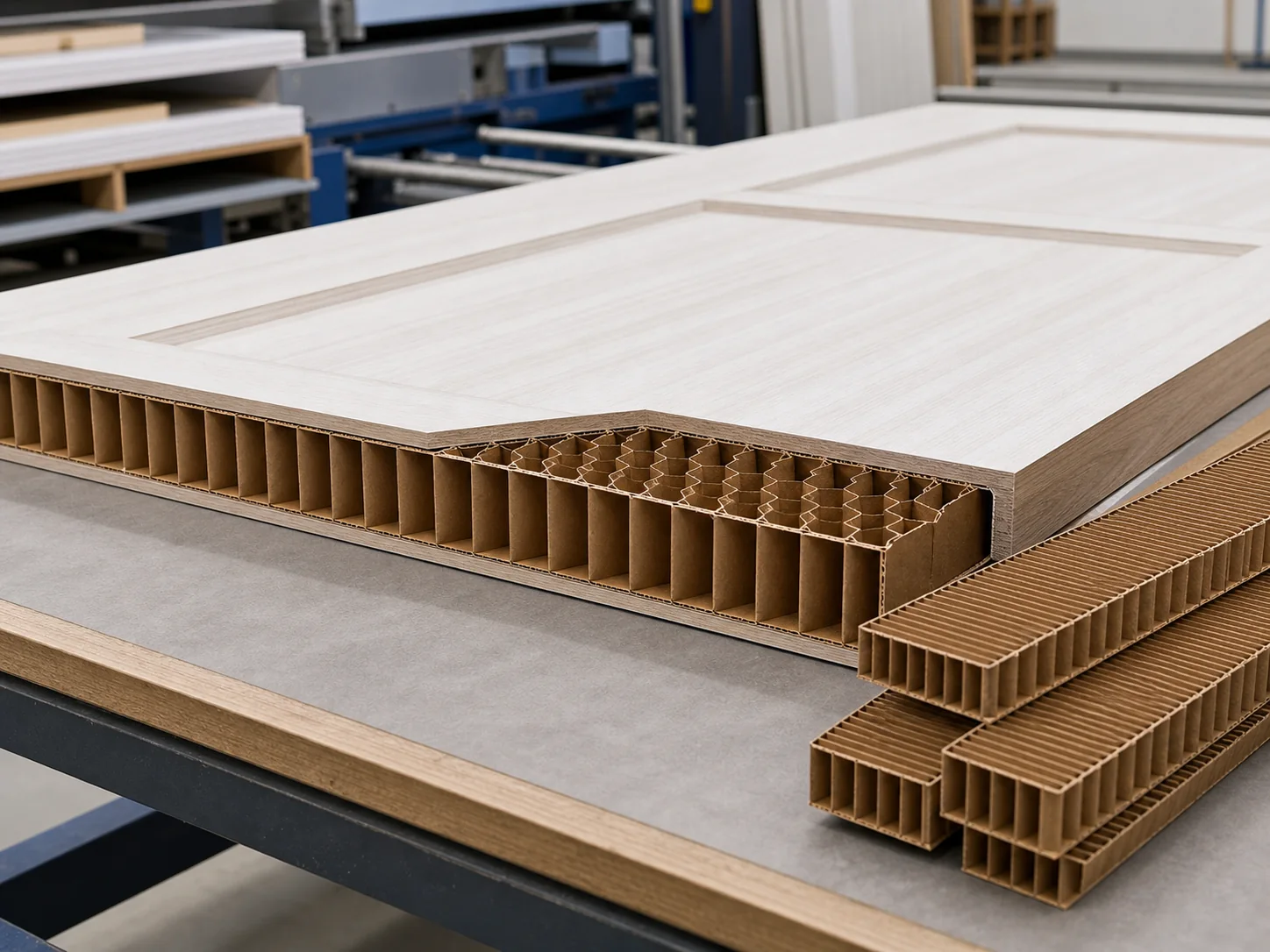 Honeycomb paper core for door filling