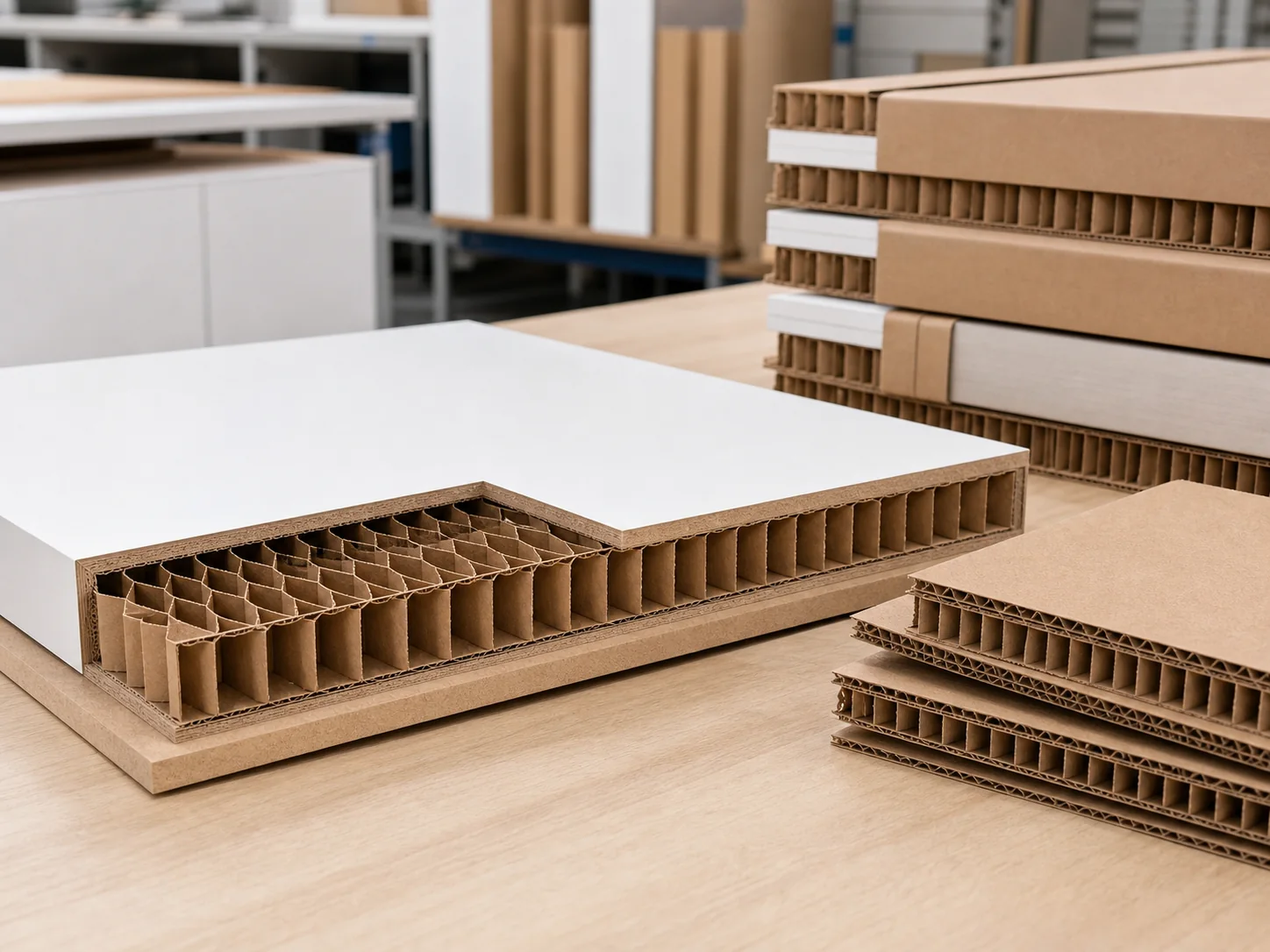 Honeycomb paper core for furniture and packaging